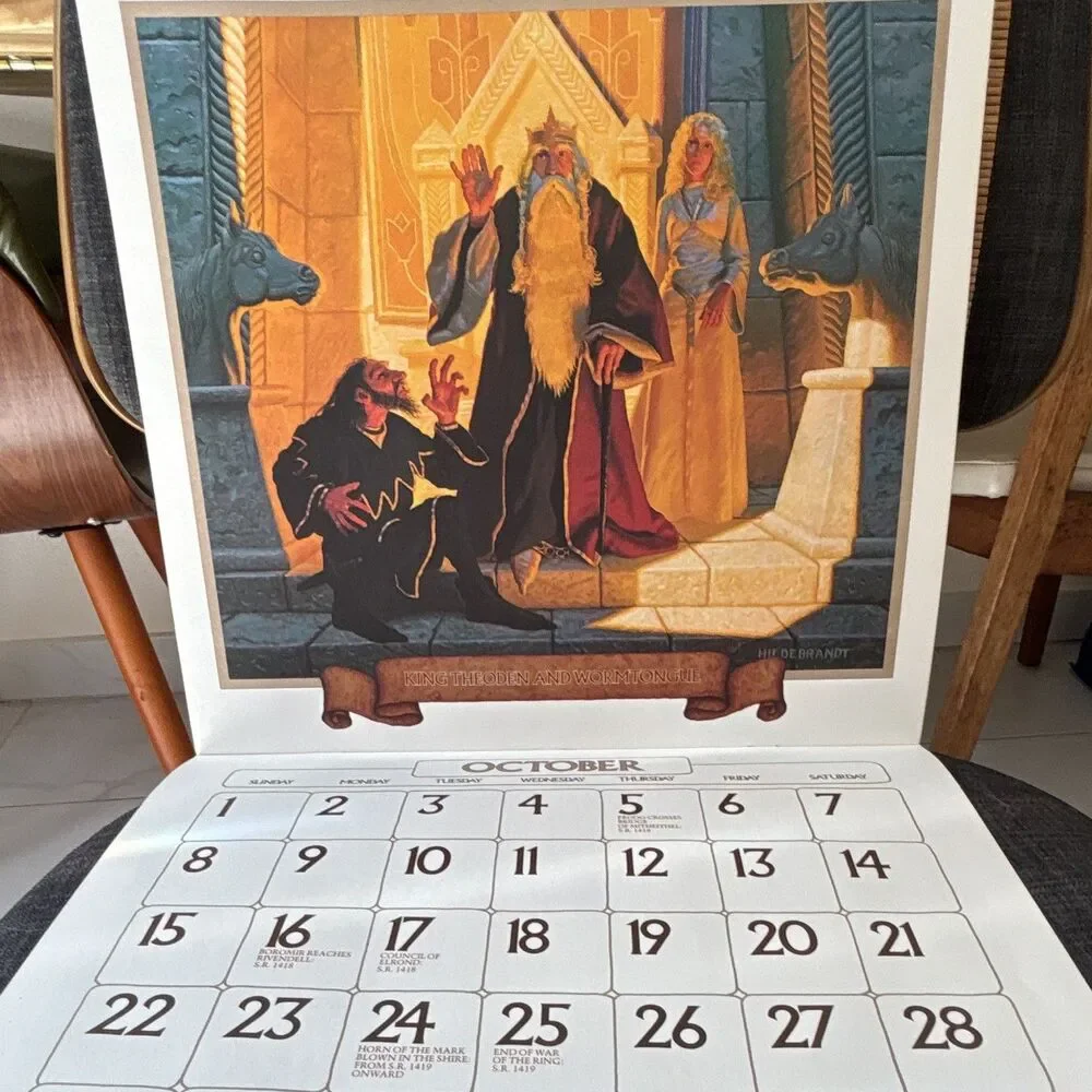 New J.R.R. Tolkien 1978 Calendar, Brothers Hildebrandt Illustrations & Envelope